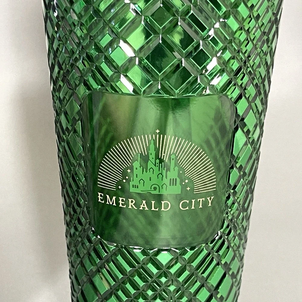 Starbucks Wicked Tumbler 24oz Emerald City Balloon‎ Straw Topper Green Set of 2
